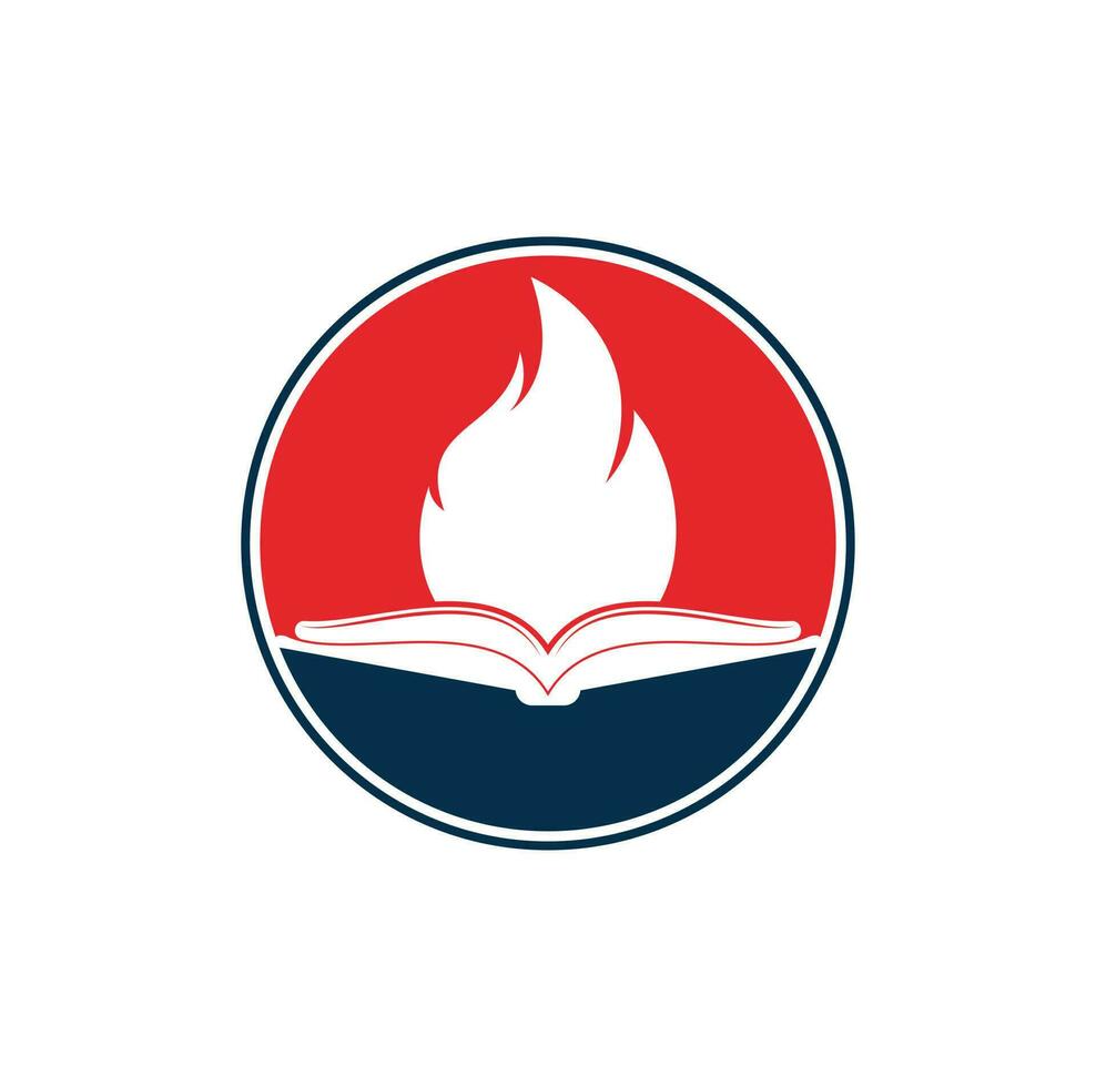 libro fuoco vettore logo design. motivazione libro vettore logo design modello.