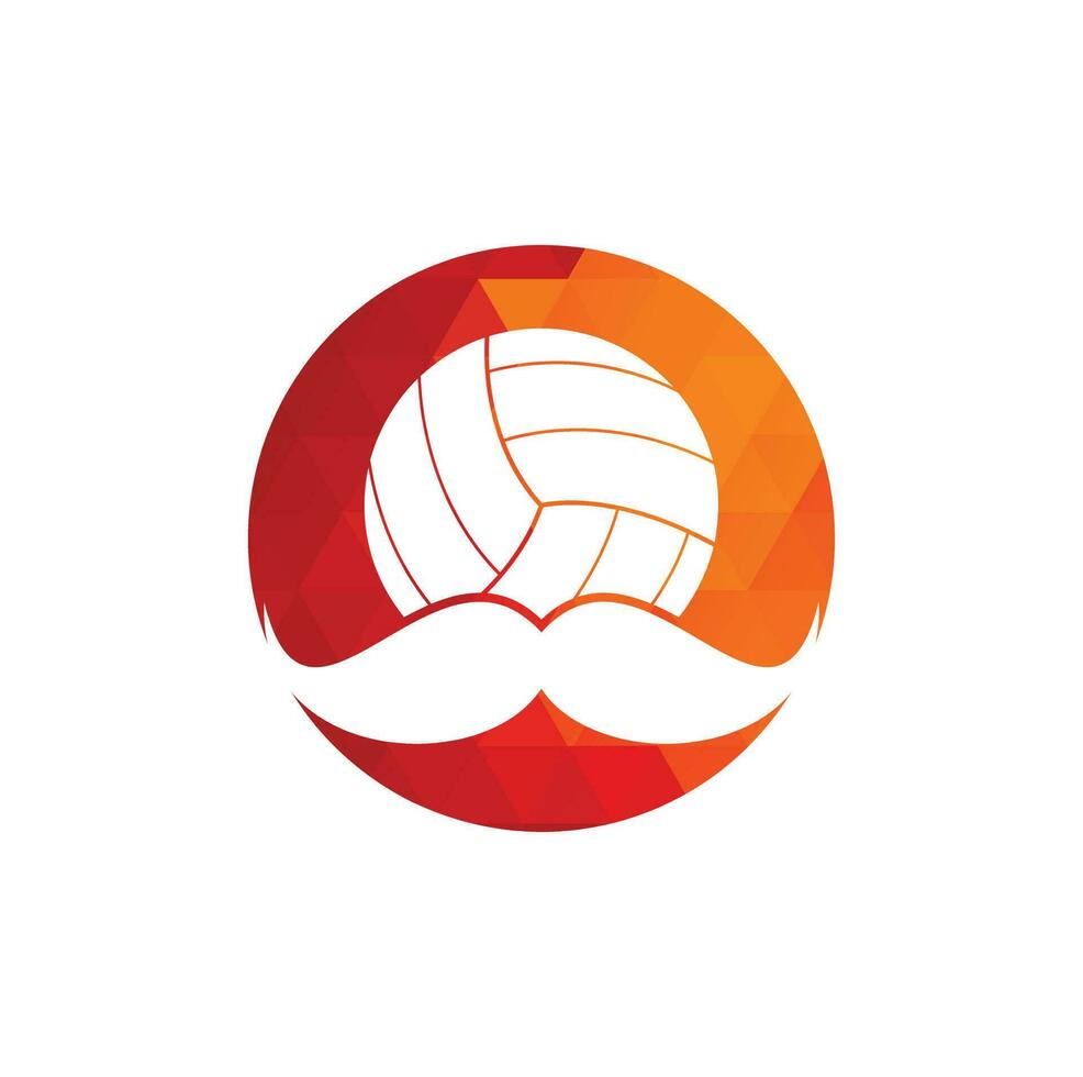 forte pallavolo vettore logo design. baffi e volley palla vettore icona design.