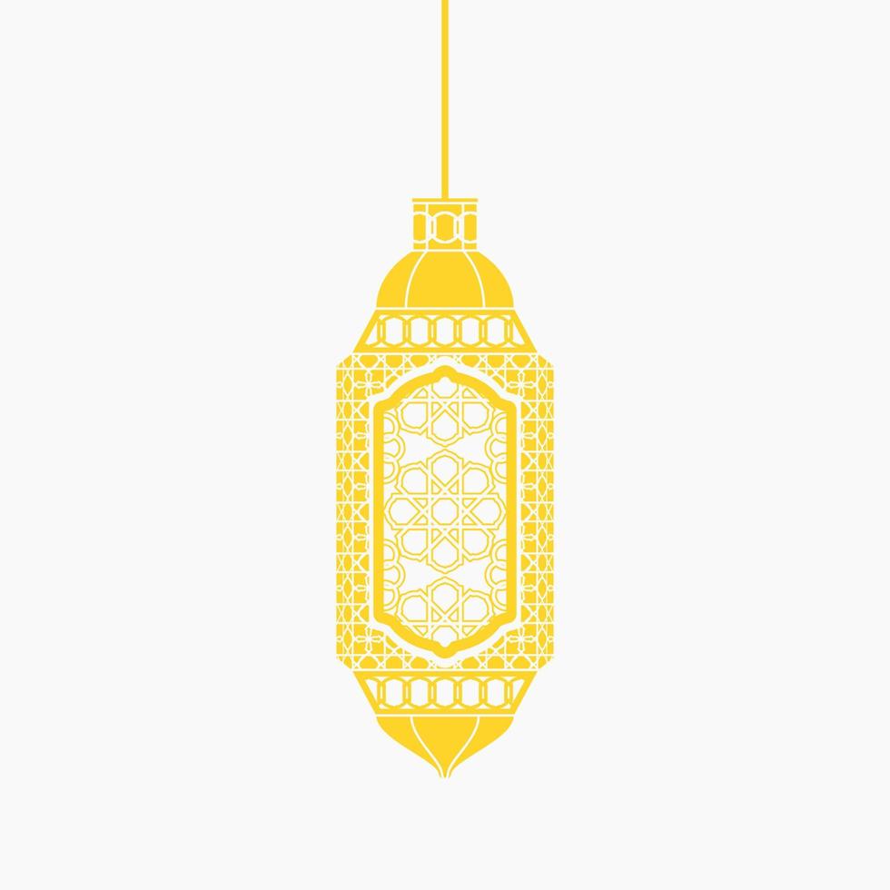modificabile isolato sospeso fantasia giallo arabo lampada vettore illustrazione nel piatto monocromatico stile per islamico occasionale tema scopi come come Ramadan e eid anche arabo cultura design esigenze