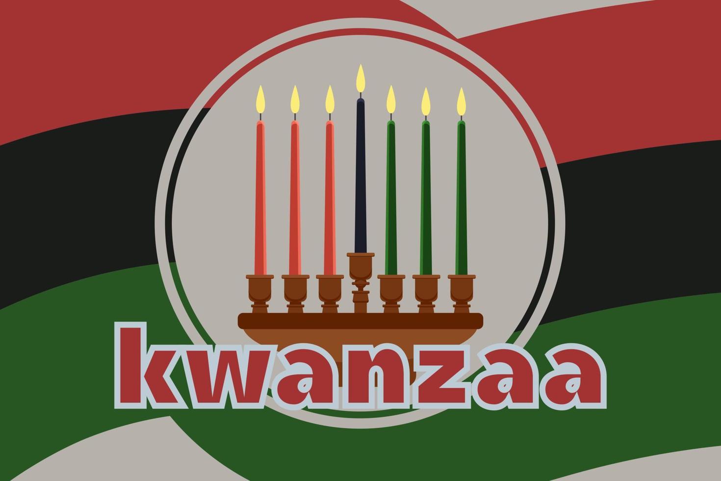 contento Kwanzaa africano vacanza carta nel piatto stile vettore