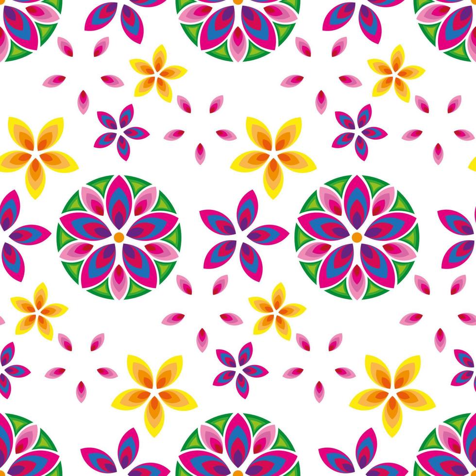 colorato fiore mandala senza soluzione di continuità sfondo. orientale modello, decorativo elementi, vettore illustrazione. Islam, Arabo, indiano, Turco, Pakistan, Cinese, ottomano motivi per coperchio, tessuto, tessile