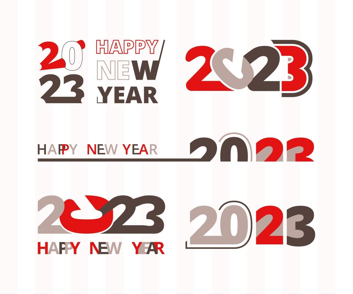 contento nuovo anno 2023 tipografia design con astratto testo sfondo modello professionista Scarica vettore