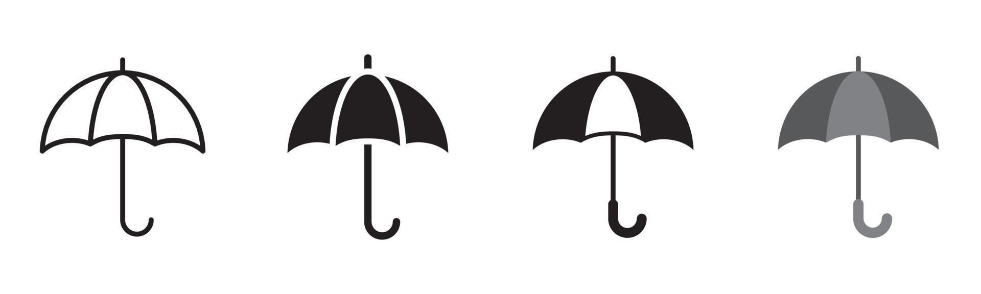 ombrello icona impostato di 4, design elemento adatto per siti web, Stampa design o App vettore