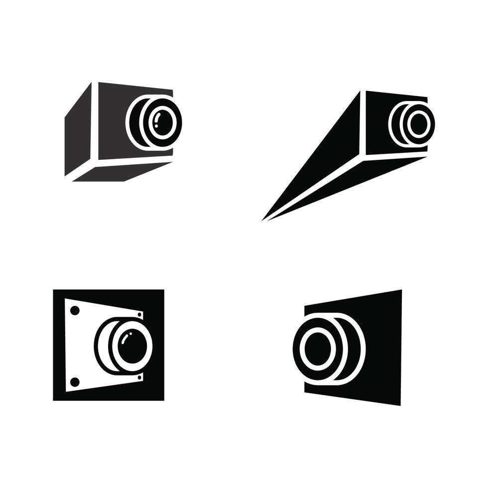 fotografia fotocamera logo icona modello di disegno vettoriale isolato su sfondo nero