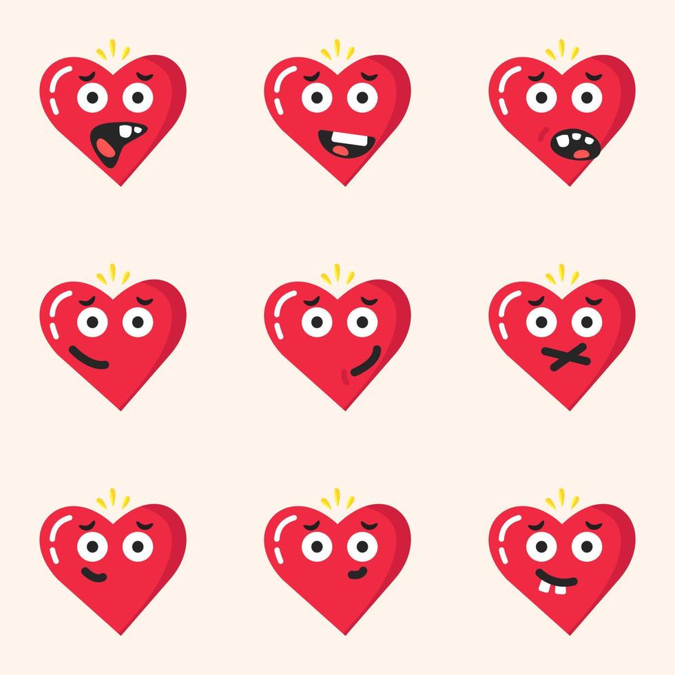 San Valentino emoji emoticon rosso cuore diavolo il male arrabbiato vettore
