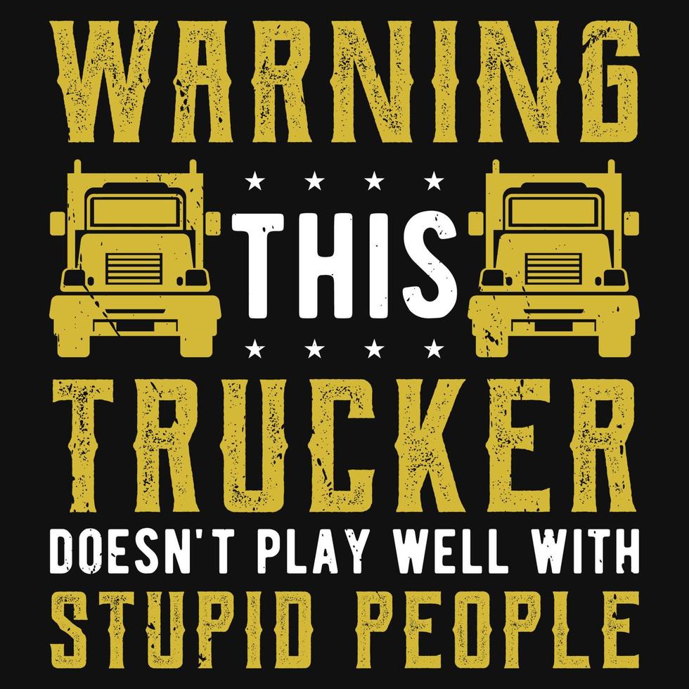 camionista maglietta design vettore