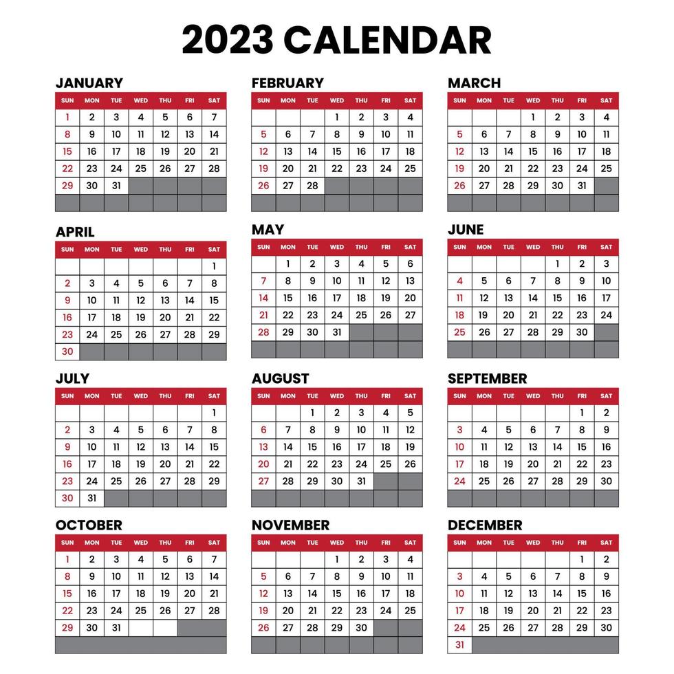 Progettazione del modello di calendario 2023 vettore