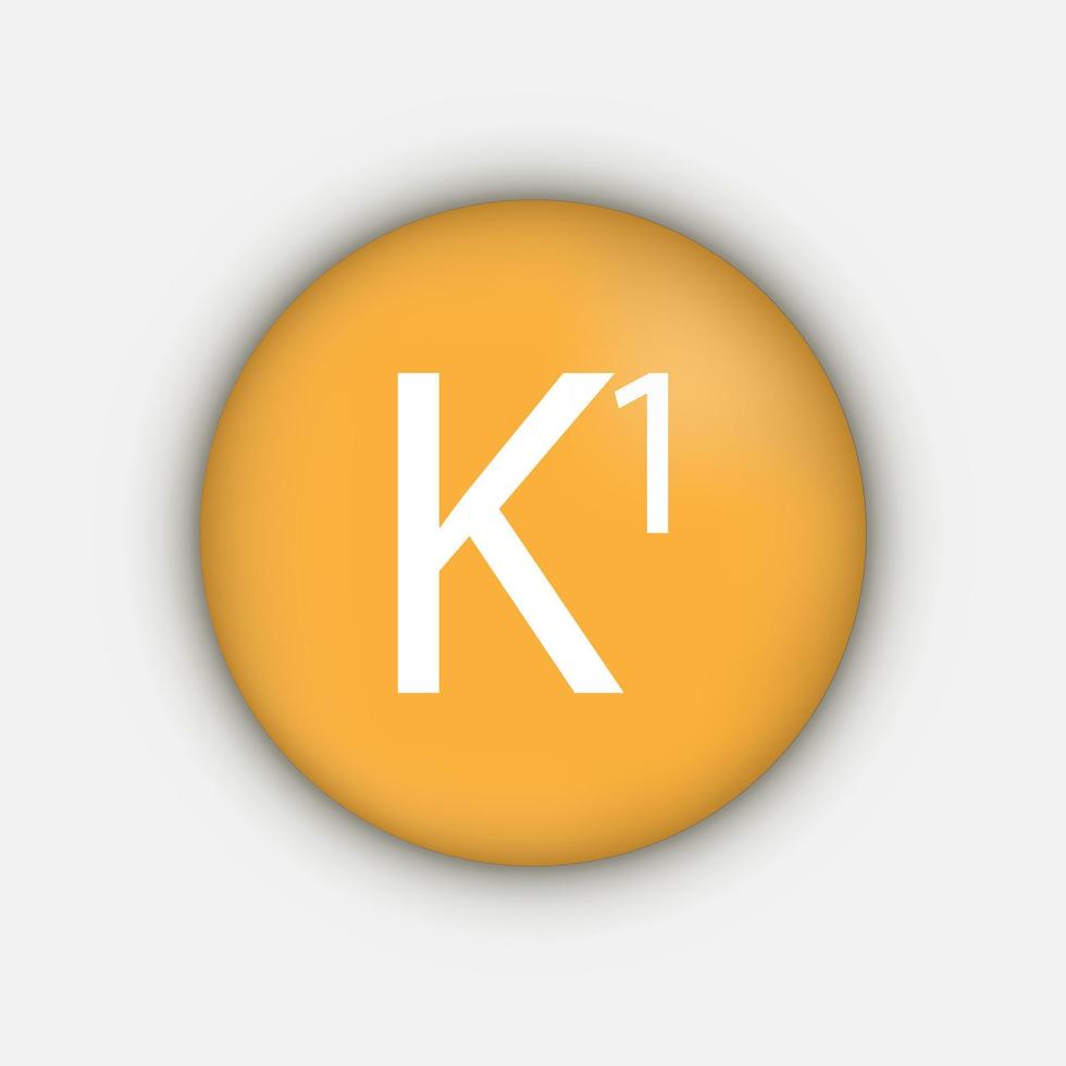 vitamina K 1 simbolo. vettore illustrazione.