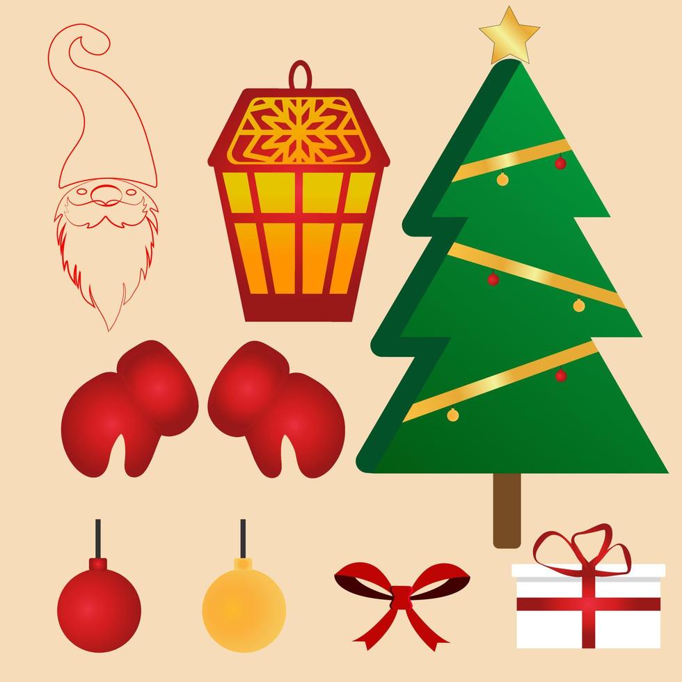Natale sfondo con decorato albero e regalo scatole. colorato regali per vacanza. moderno design. Natale e nuovo anno elementi per decorazione. vettore