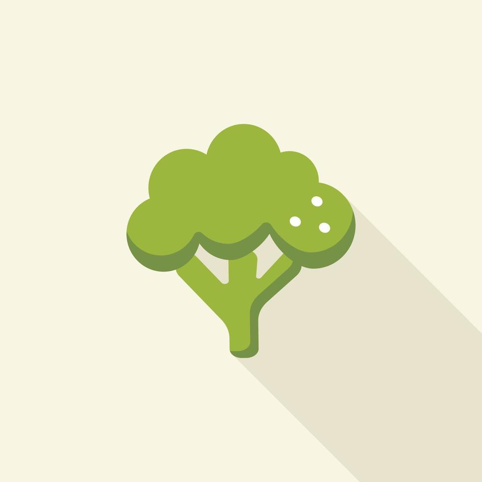 Immagine di pianura broccoli nel un' piatto cartone animato stile con ombra. vettore illustrazione
