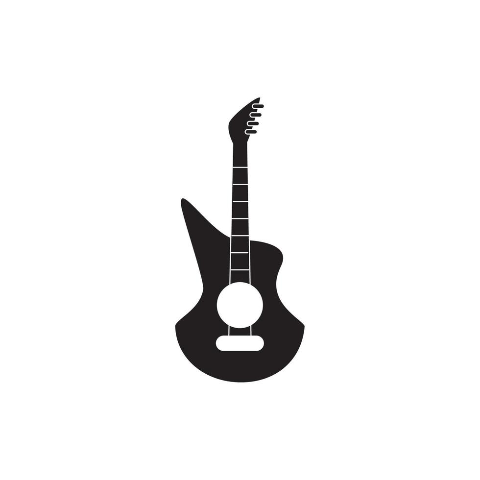 elettrico chitarra strumento melodia suono musica silhouette stile icona vettore