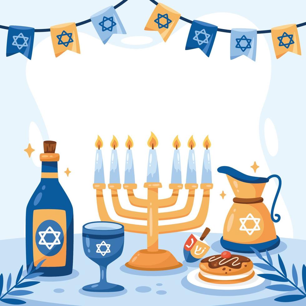 hanukkah ebraico vacanza sfondo vettore