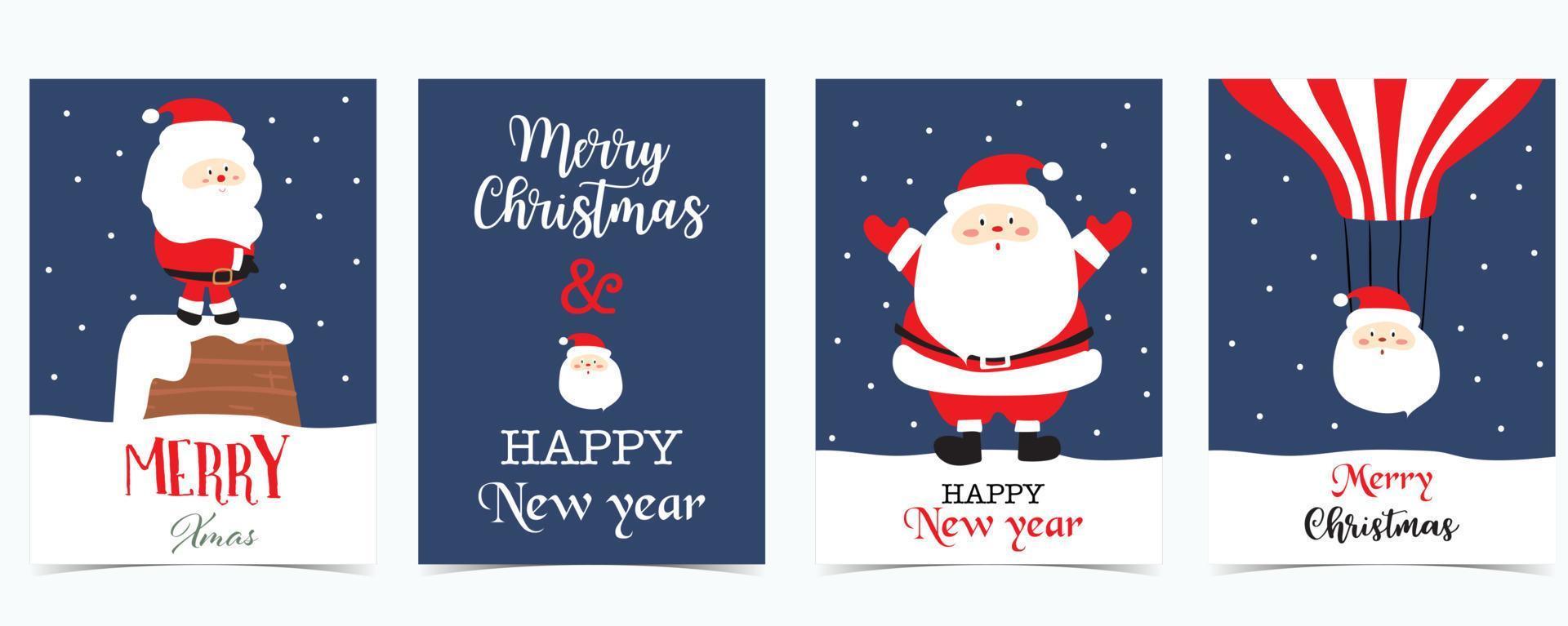 carino Natale collezione con Santa claus.vector illustrazione per poster, cartolina, banner, copertina vettore