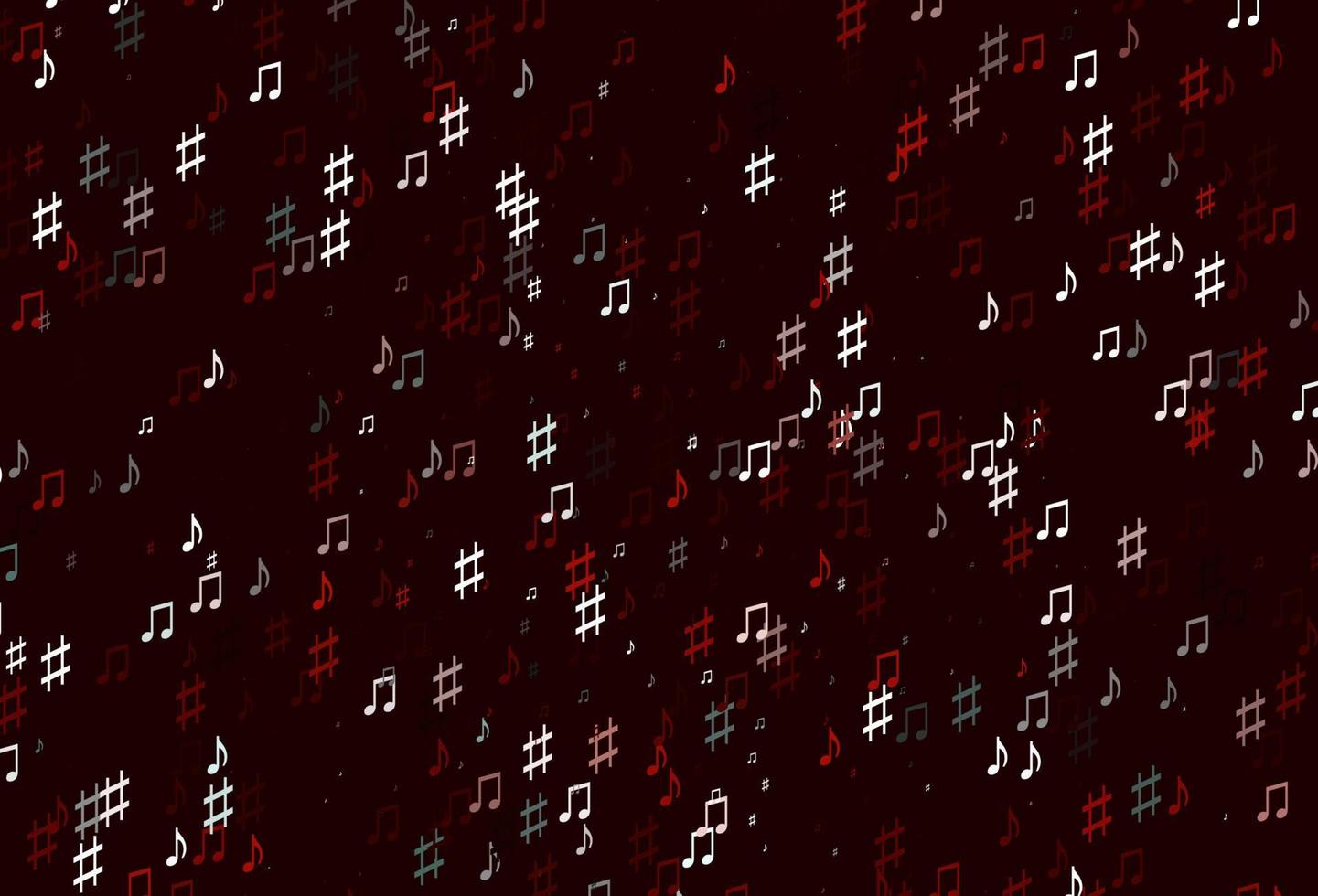 modello vettoriale rosso chiaro con elementi musicali.