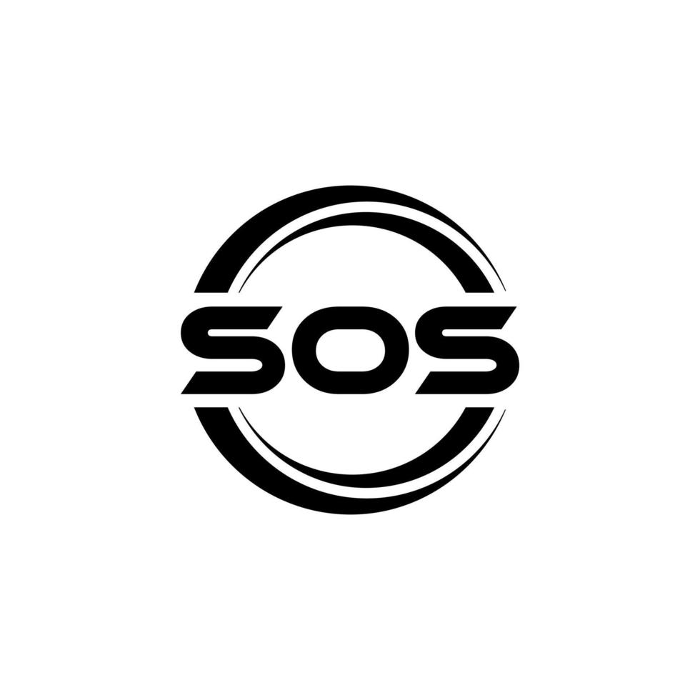 sos lettera logo design nel illustrazione. vettore logo, calligrafia disegni per logo, manifesto, invito, eccetera.