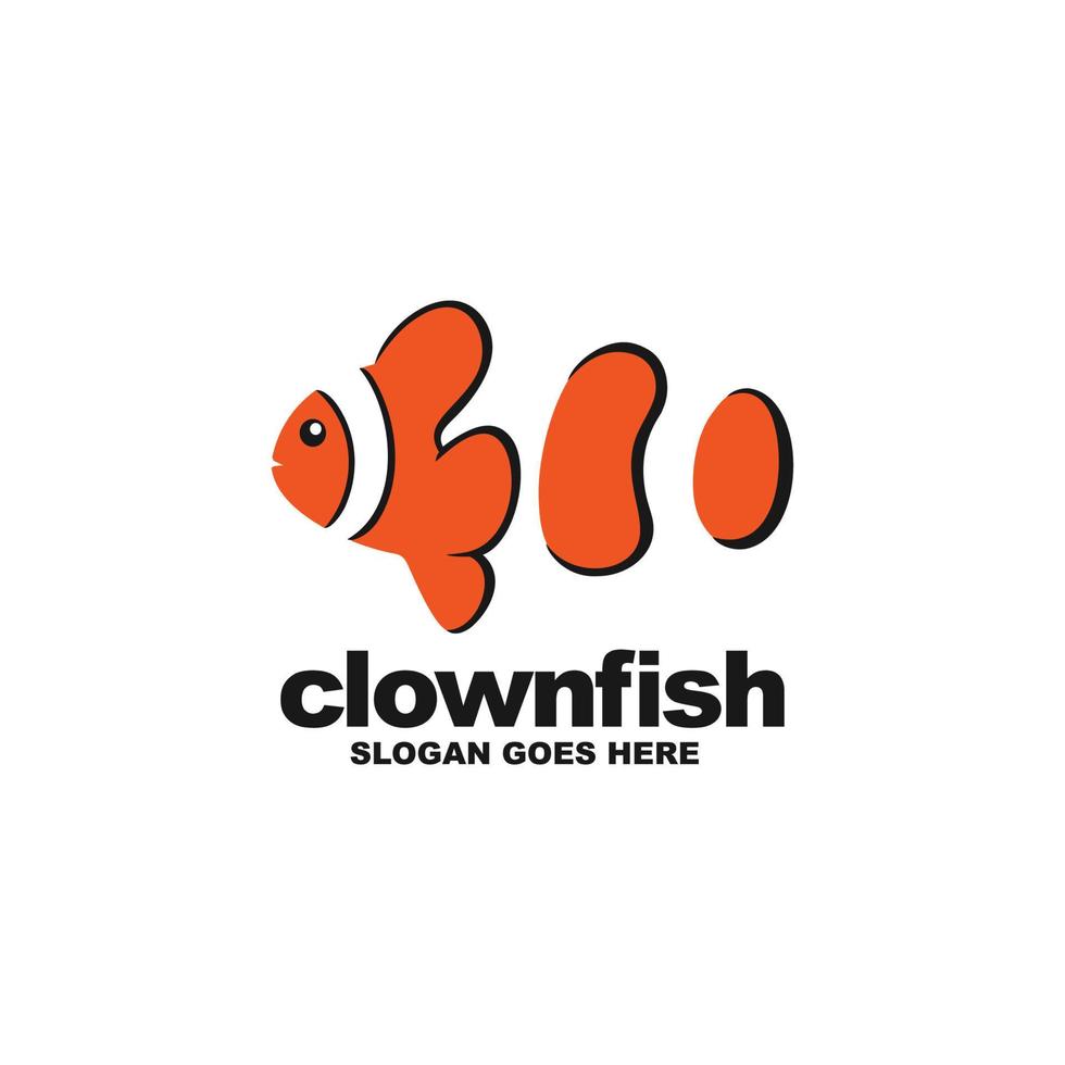 clown pesce logo design vettore