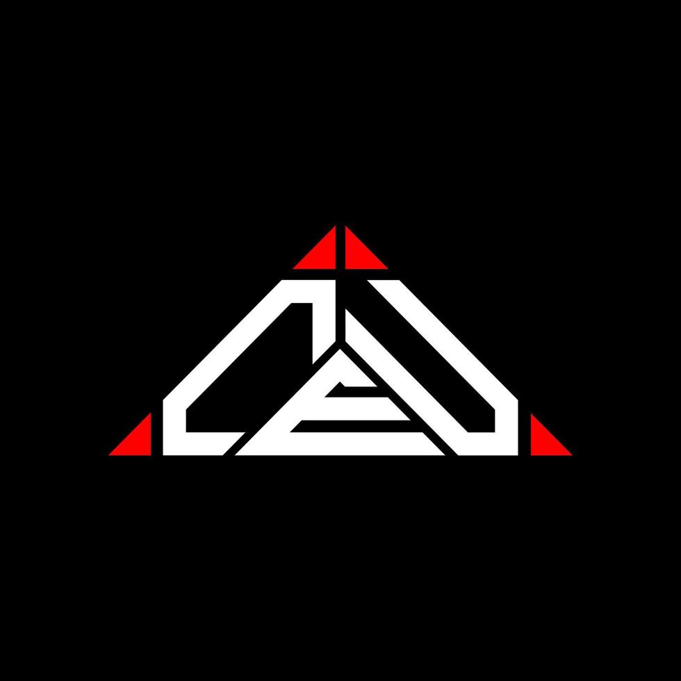 ceu lettera logo creativo design con vettore grafico, ceu semplice e moderno logo nel triangolo forma.