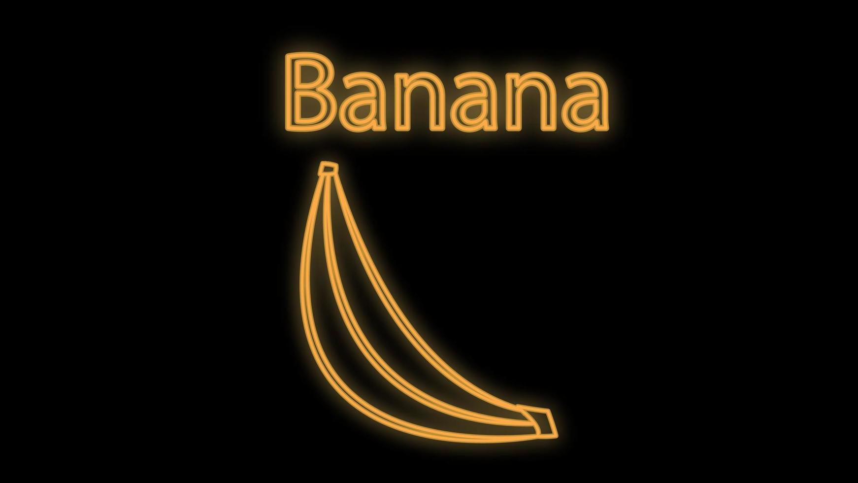 vettore illustrazione. neon illustrazione di un' Banana nel Marrone su un' nero sfondo. luminosa e neon cartello. di moda e elegante retrò neon