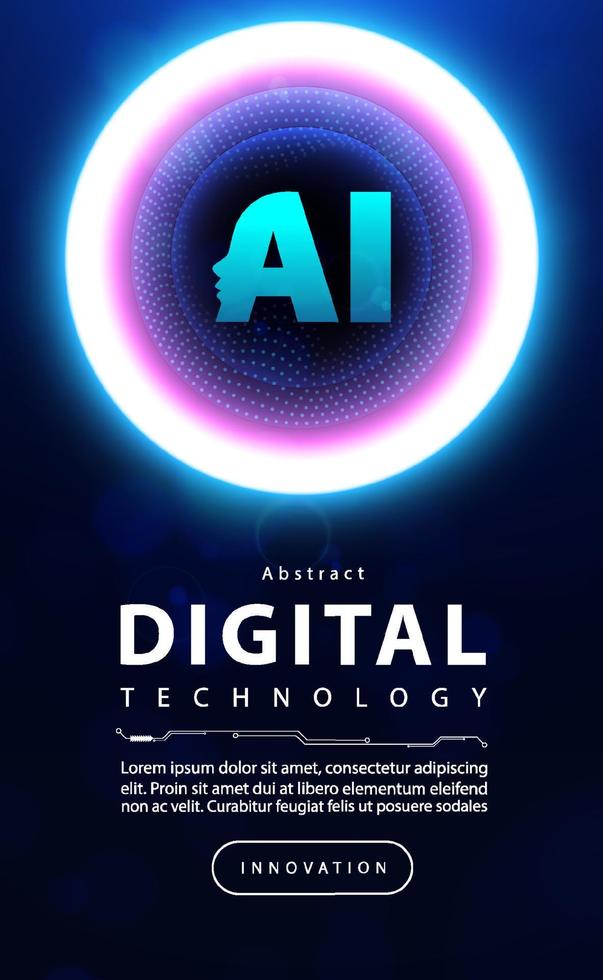 ai artificiale intelligenza, digitale grande dati tecnologia blu sfondo, informatica nube sicurezza, astratto Tech dati analisi, in profondità apprendimento macchina apprendimento, IoT innovazione futuro, illustrazione vettore