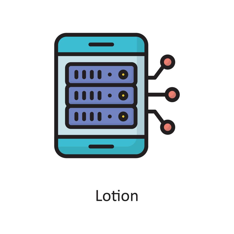 mobile server vettore pieno schema icona design illustrazione. nube calcolo simbolo su bianca sfondo eps 10 file