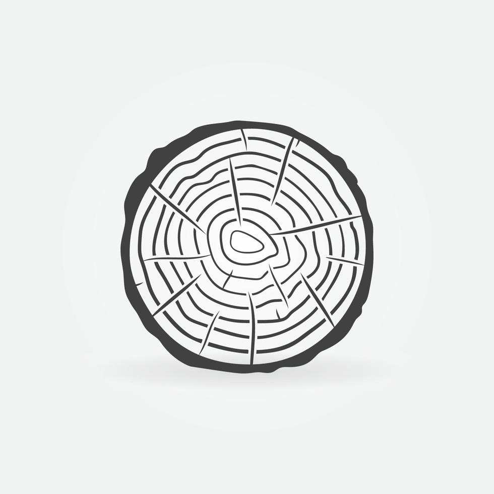 tronco fetta con albero anelli vettore concetto icona