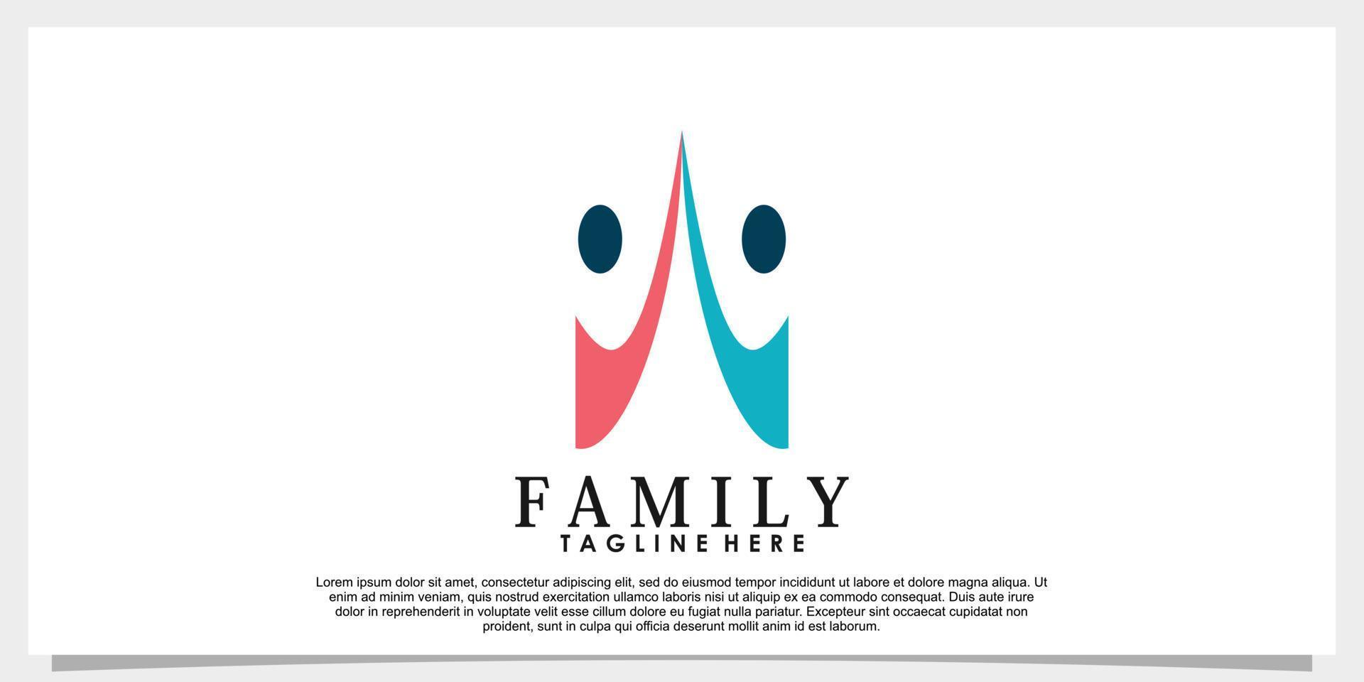 famiglia logo design vettore con creativo