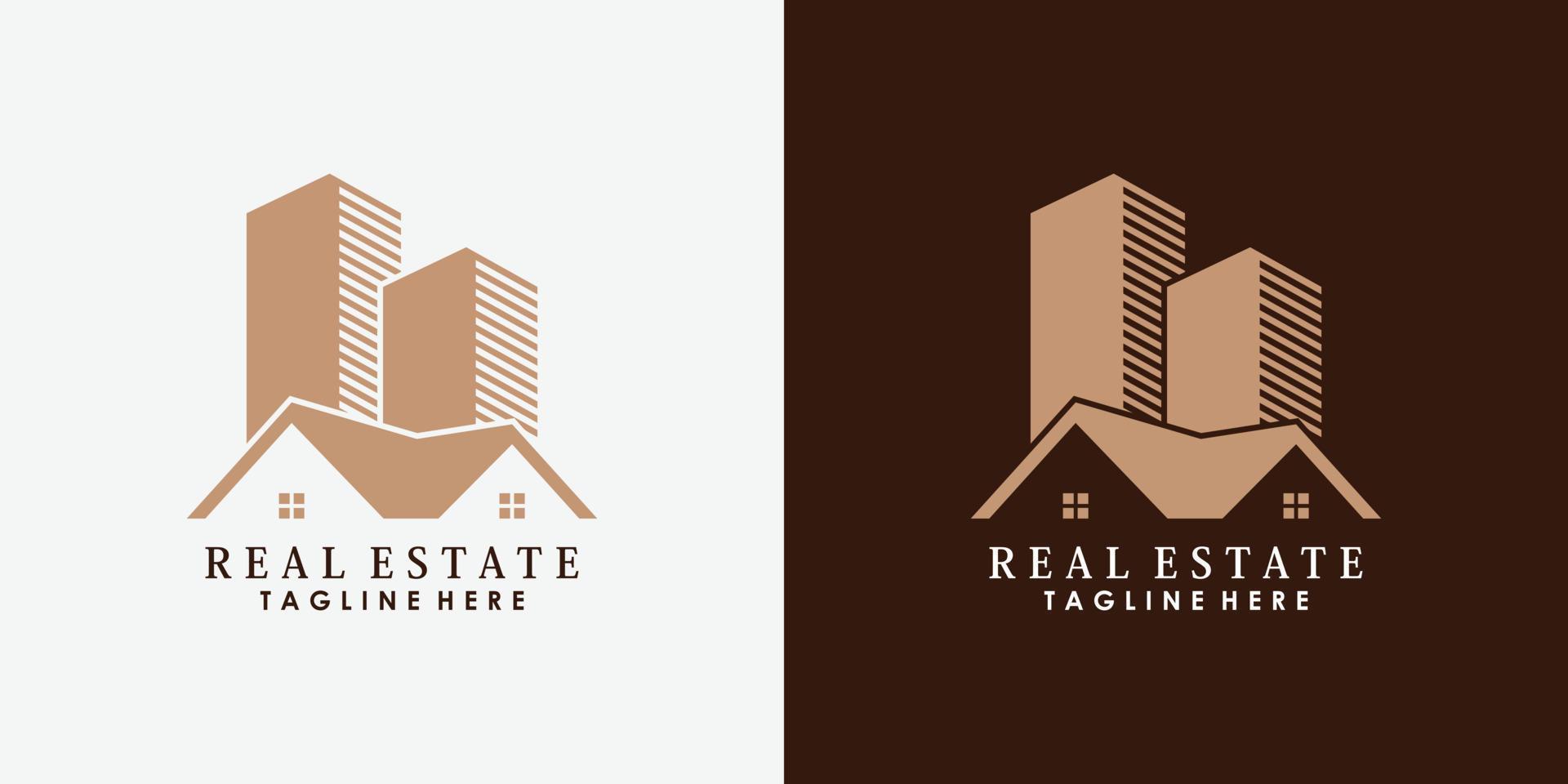 vero tenuta e edificio logo design vettore