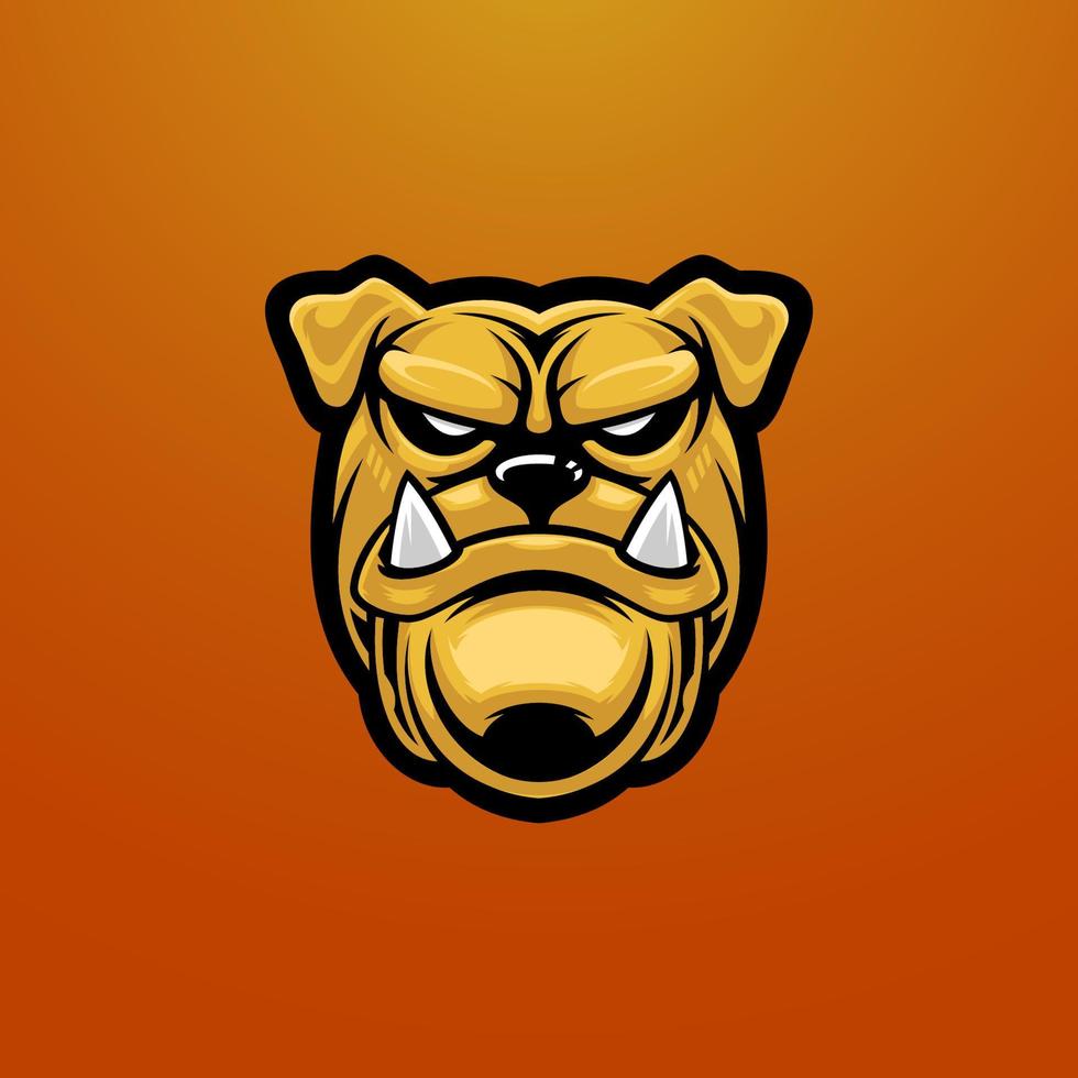 bulldog testa esport portafortuna emblema logo. baseball, pallacanestro, gioco logo illustrazione. vettore