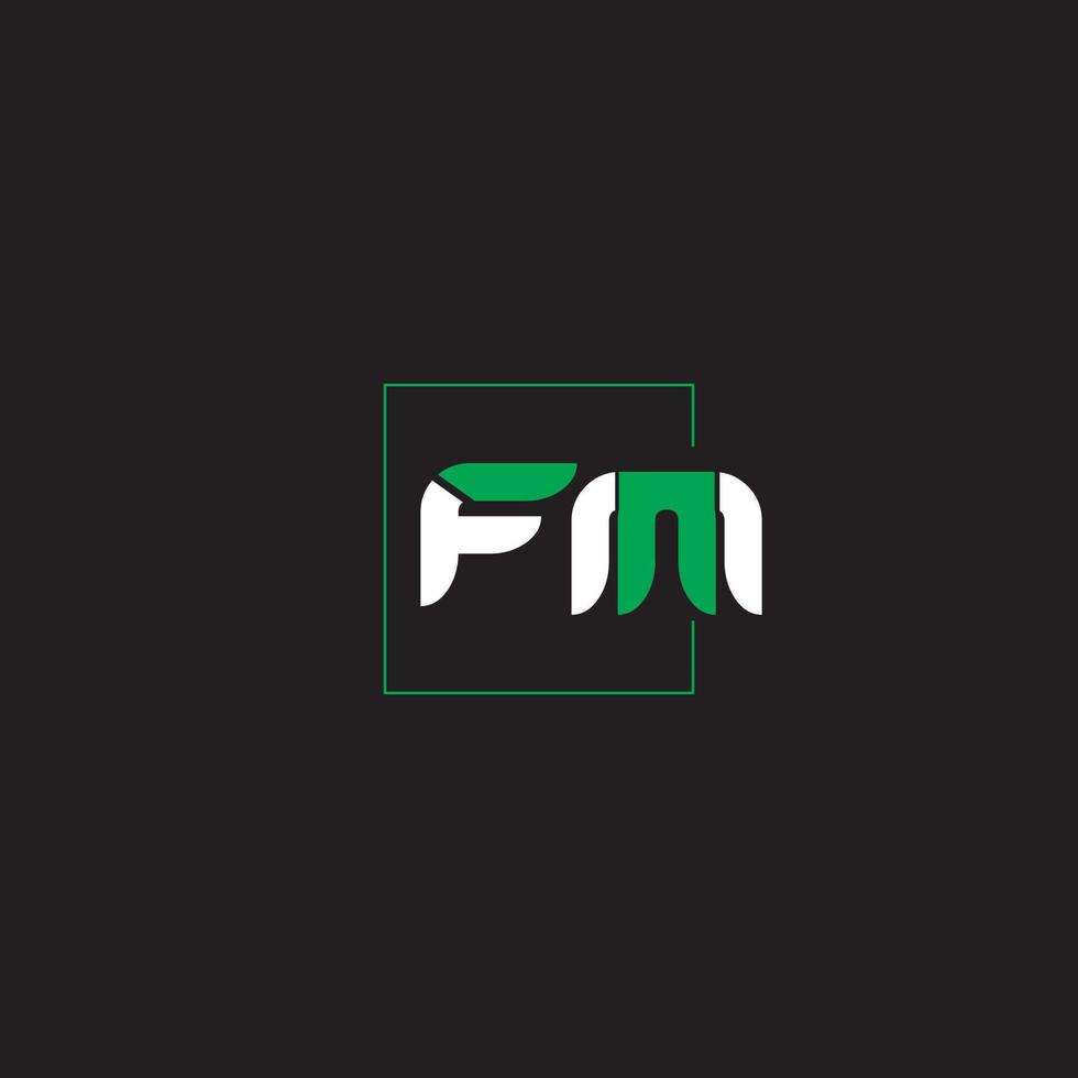 fm semplice pulito moderno stile iniziale lettere logo vettore