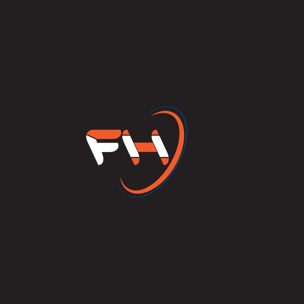 fh semplice pulito moderno stile iniziale lettere logo vettore