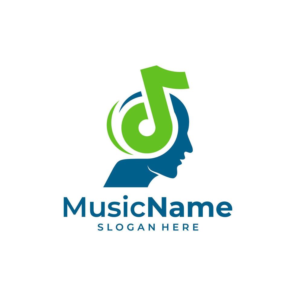 musica persone logo vettore icona illustrazione. persone musica logo design modello