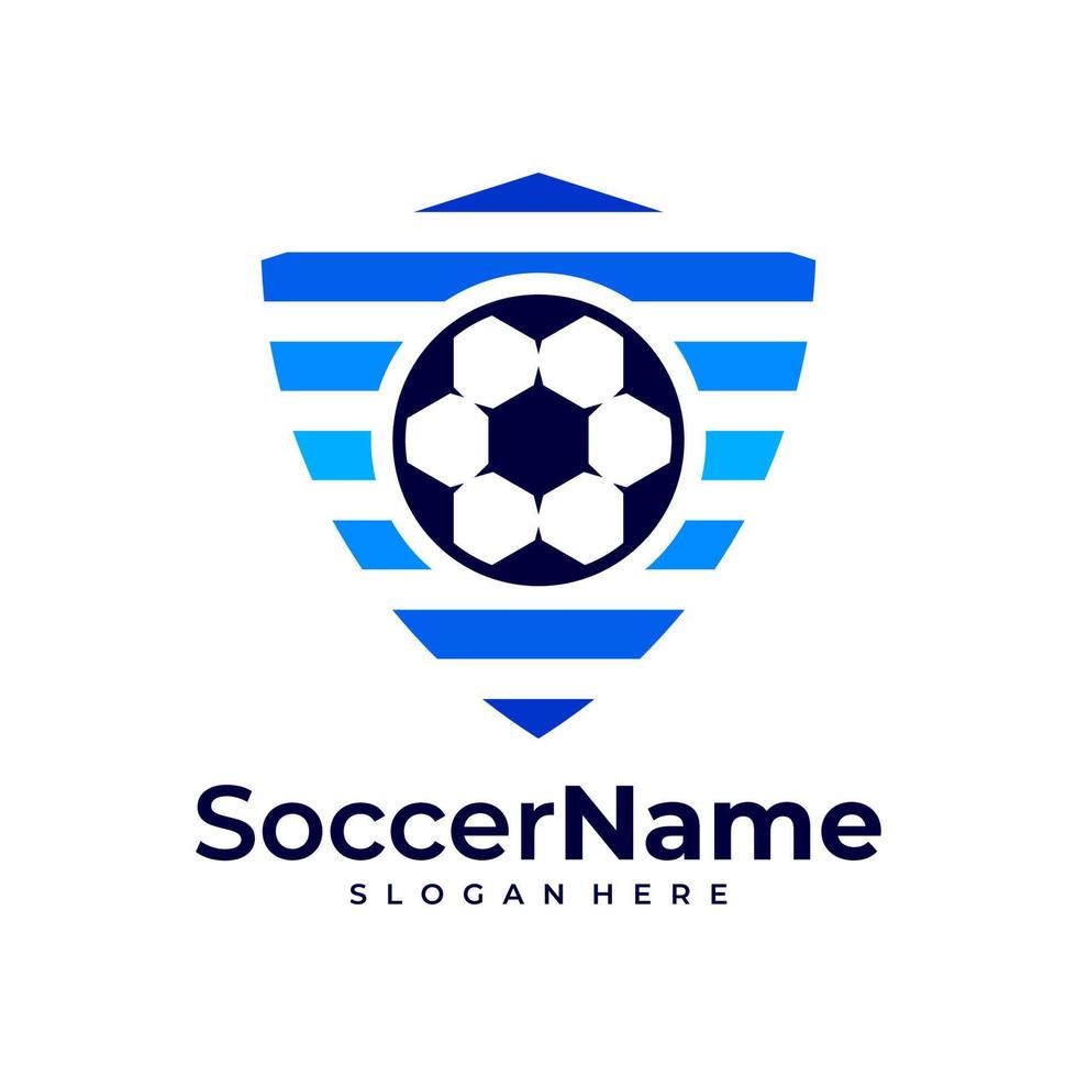 scudo calcio logo modello, calcio scudo logo design vettore