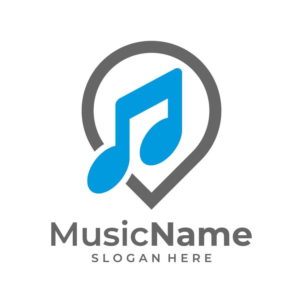 musica punto logo vettore icona illustrazione. punto musica logo design modello