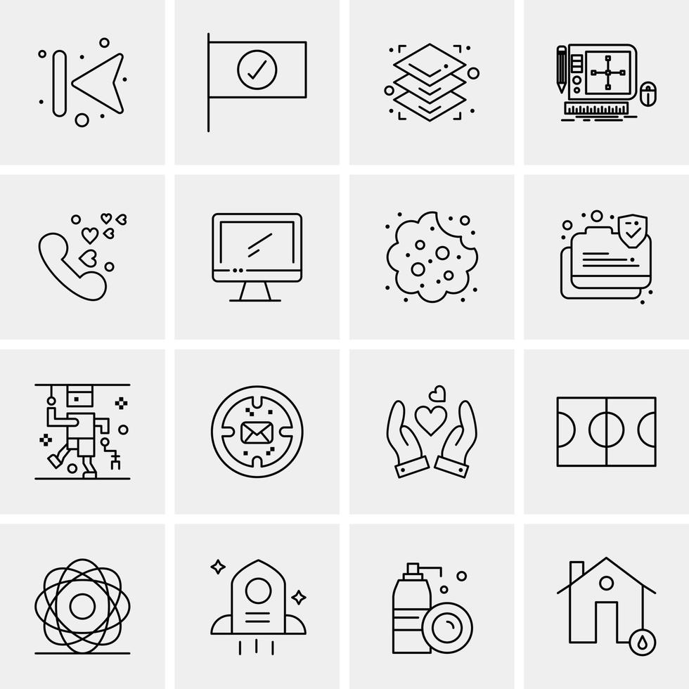 16 universale attività commerciale icone vettore creativo icona illustrazione per uso nel ragnatela e mobile relazionato prog