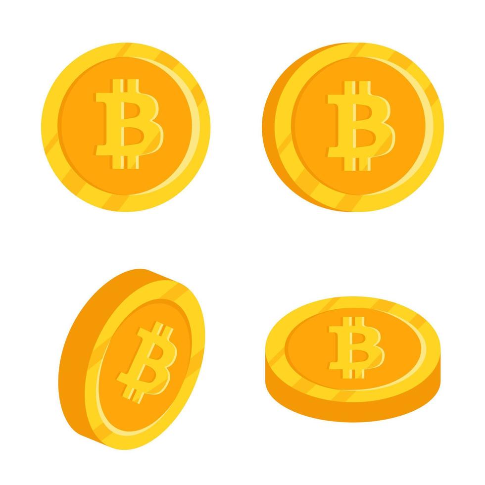 oro bitcoin isolato moneta simbolo. vettore illustrazione