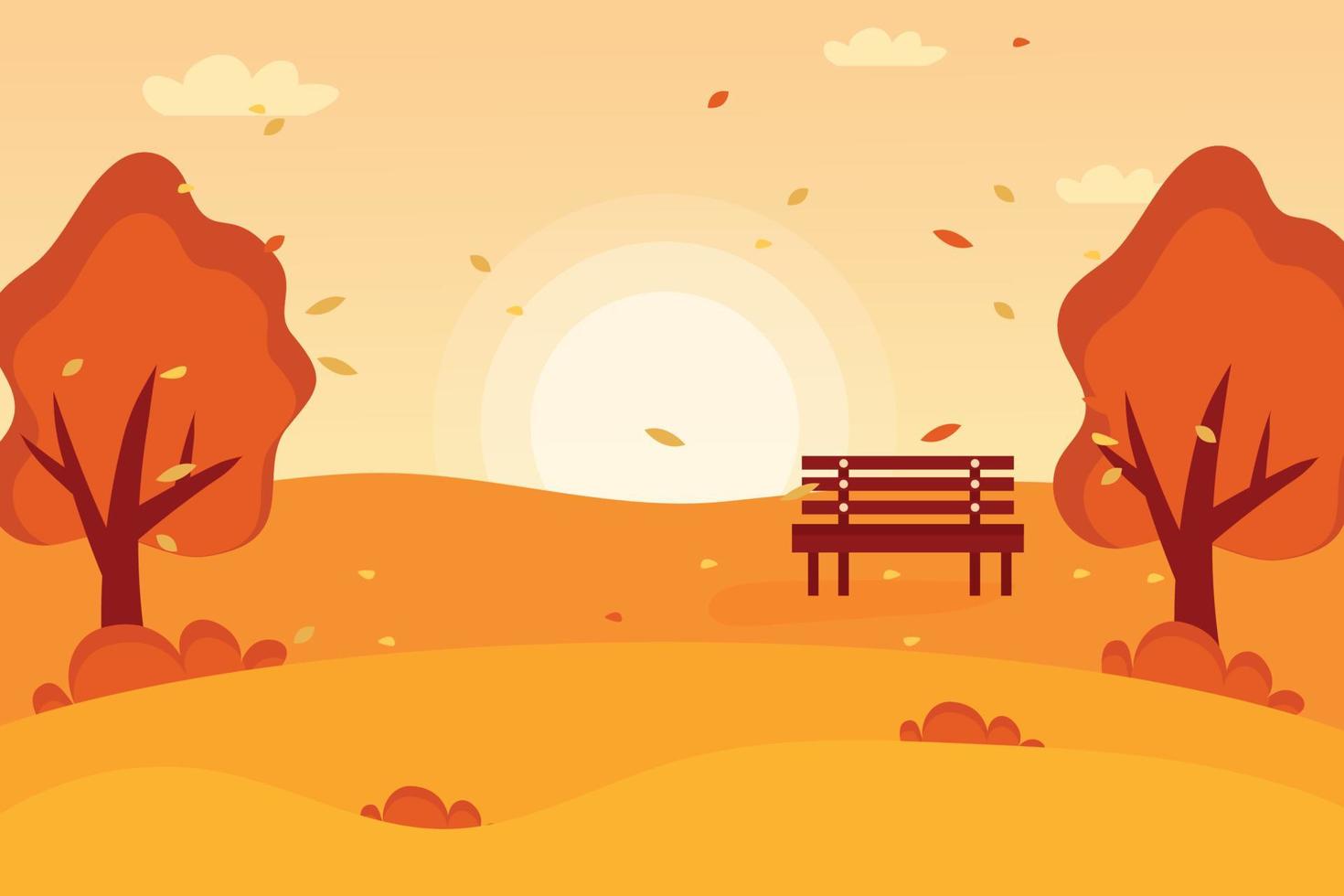 piatto autunno sfondo, Visualizza. vettore illustrazione