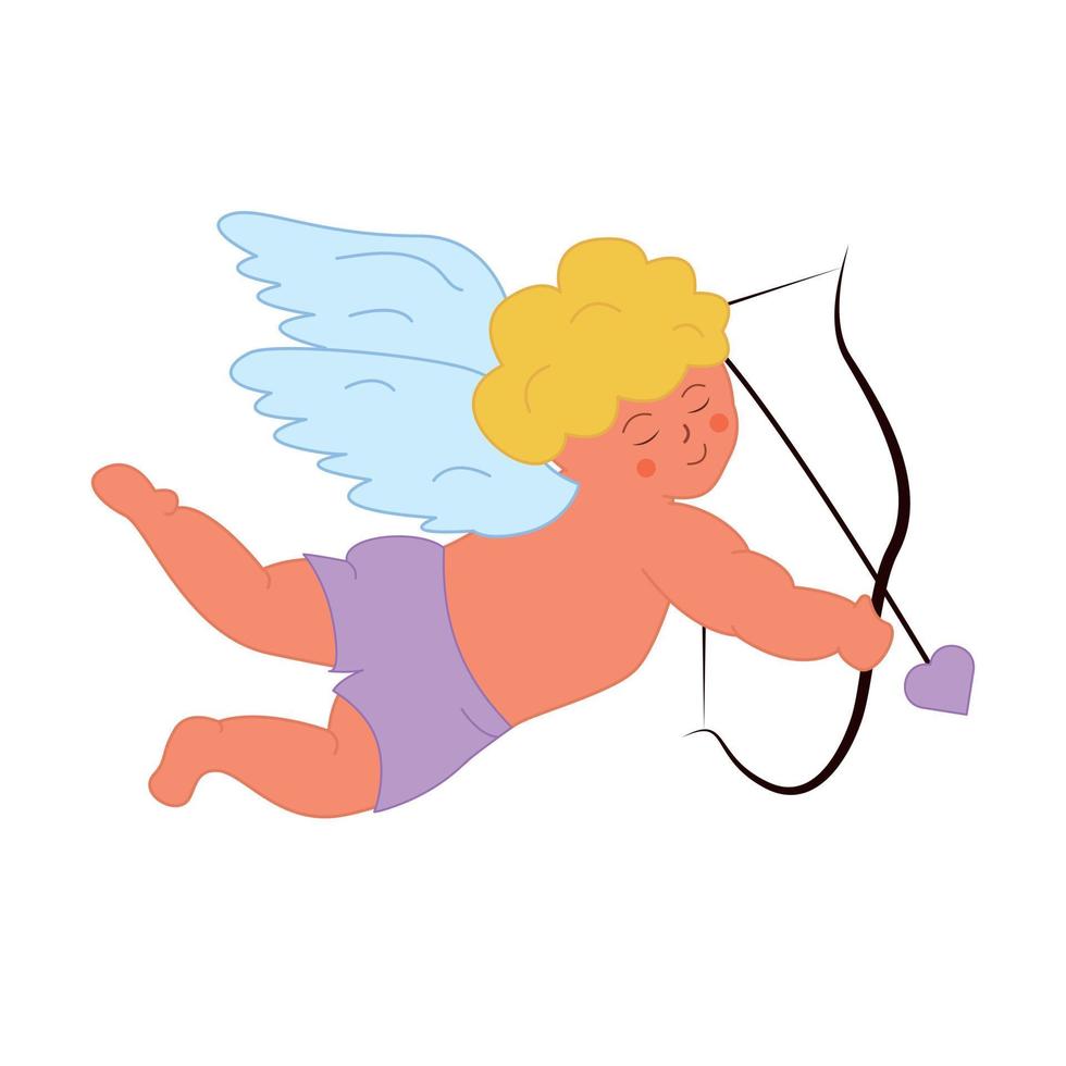 Cupido biondo con un freccia vettore