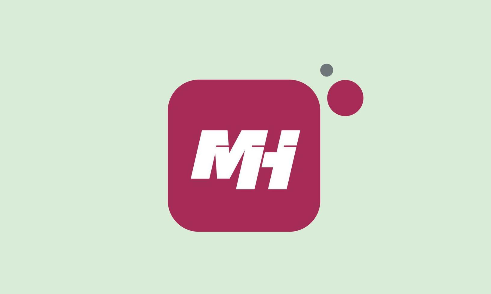 alfabeto lettere iniziali monogramma logo mh, hm, m e h vettore