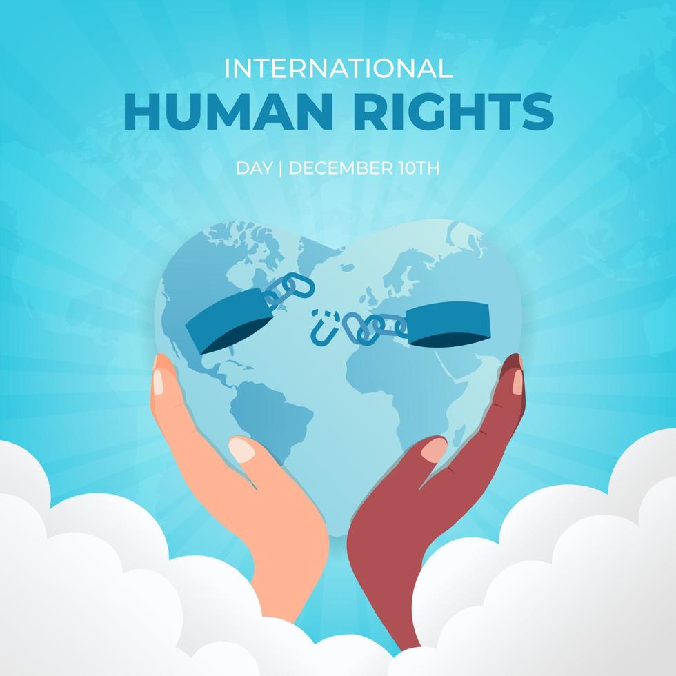internazionale umano diritti giorno 10 ° dicembre illustrazione bandiera sfondo vettore
