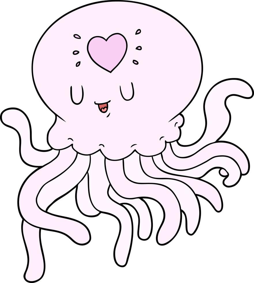 cartone animato Medusa nel amore vettore