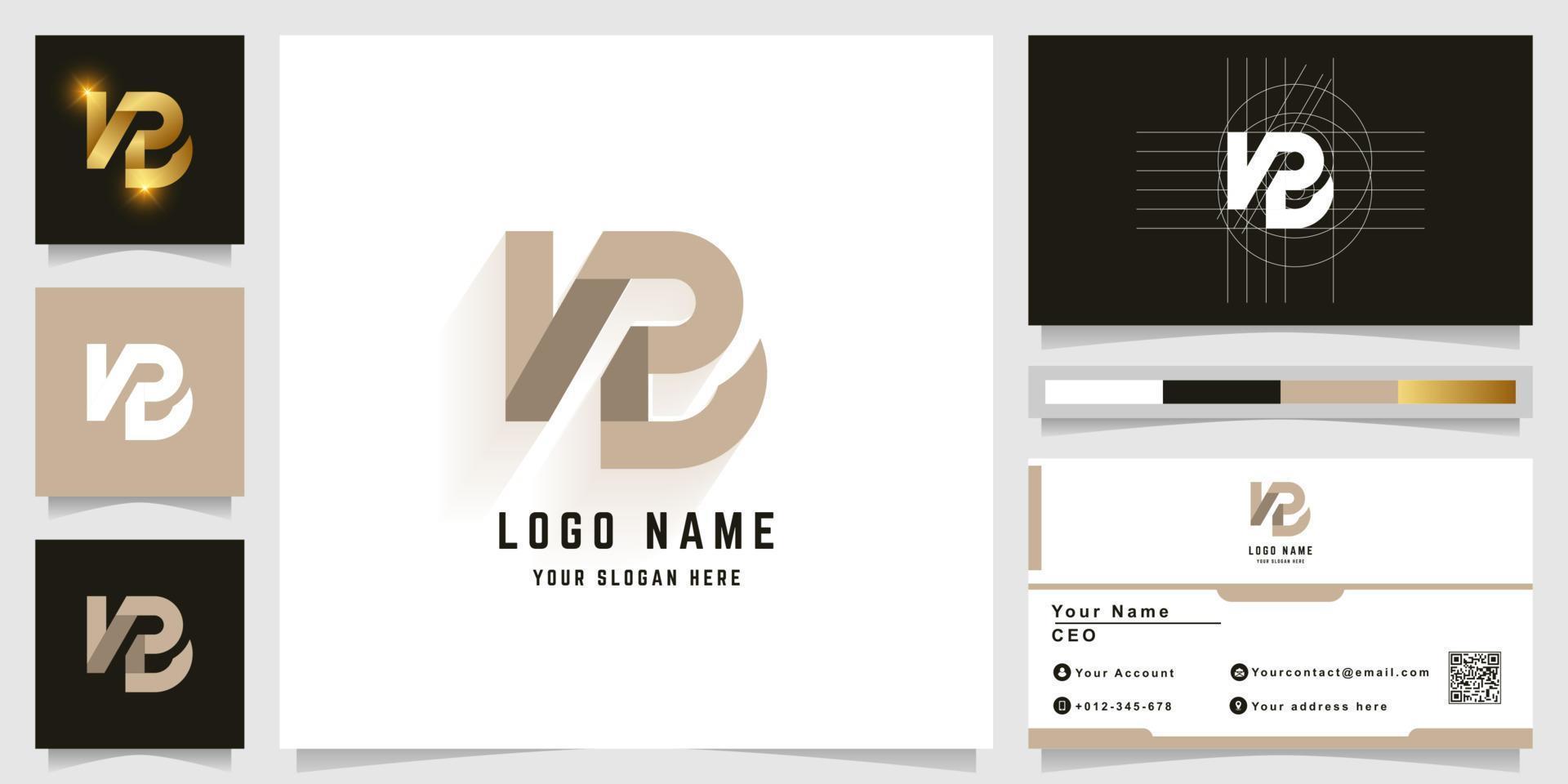 lettera nb o vb monogramma logo con attività commerciale carta design vettore