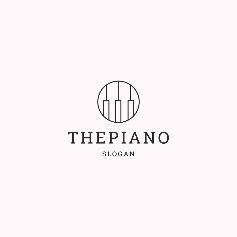 il pianoforte logo icona piatto design modello vettore