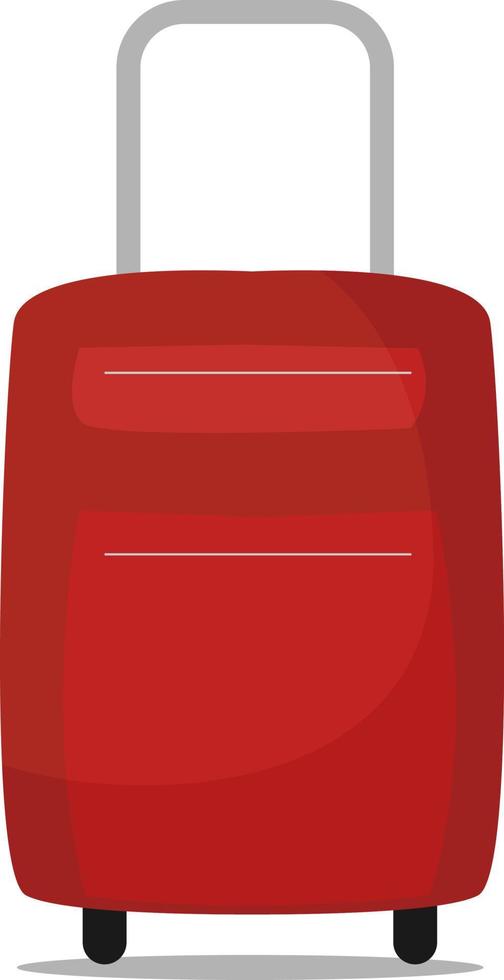 rosso valigia, illustrazione, vettore su bianca sfondo.