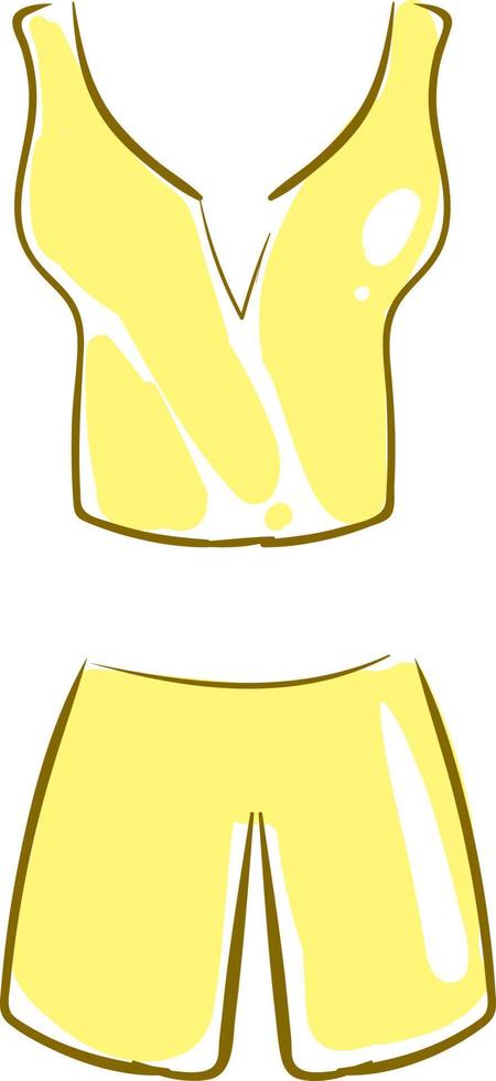 giallo sport stoffa, illustrazione, vettore su bianca sfondo.