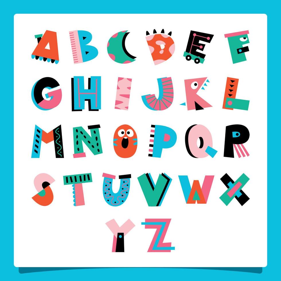 colorato piatto alfabeto lettere vettore