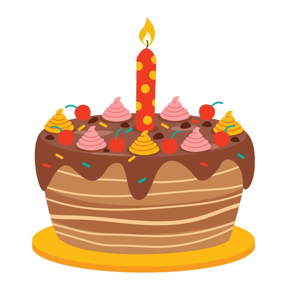 illustrazione di un' compleanno torta vettore
