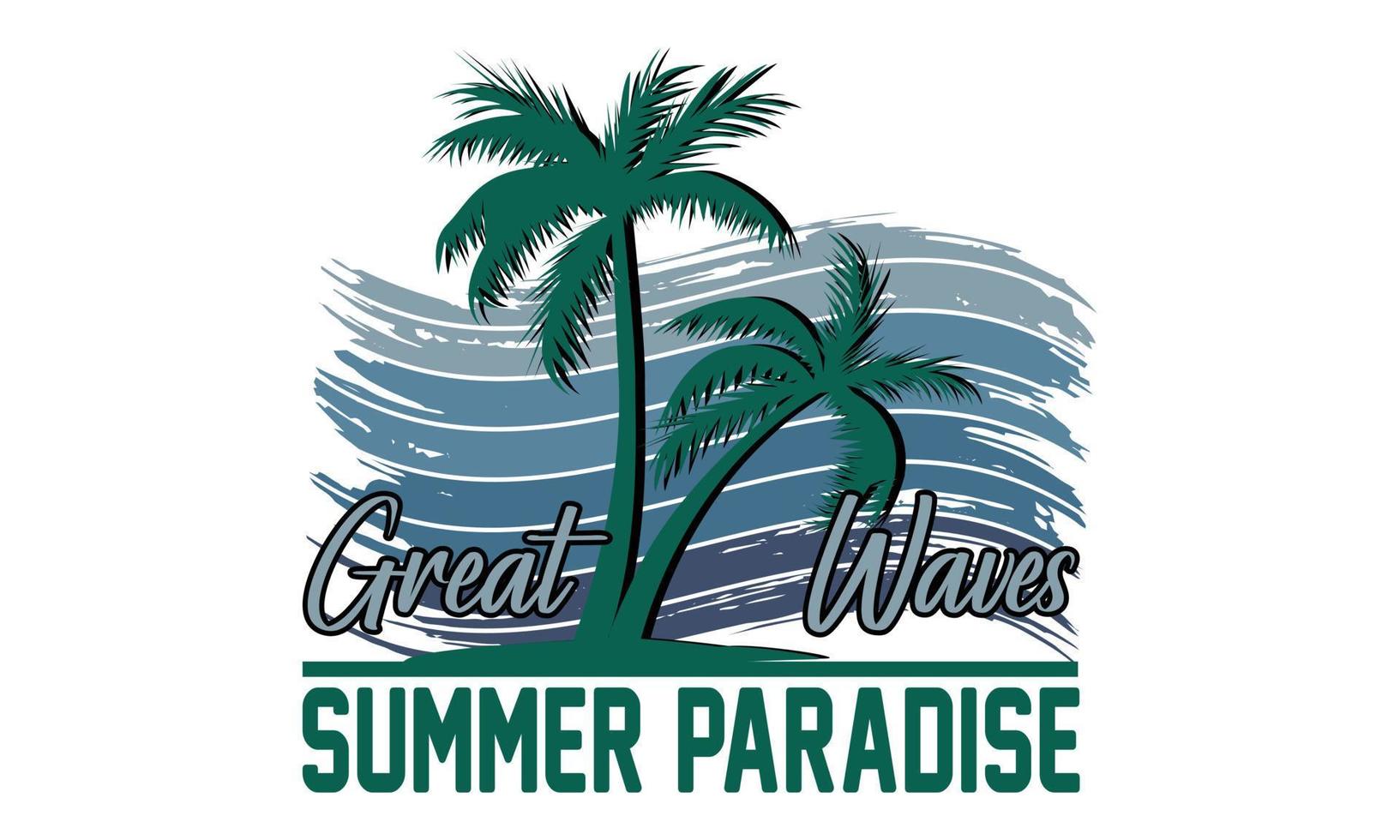 maglietta estate Paradiso California Surf tipografia vettore illustrazione e colorato design.