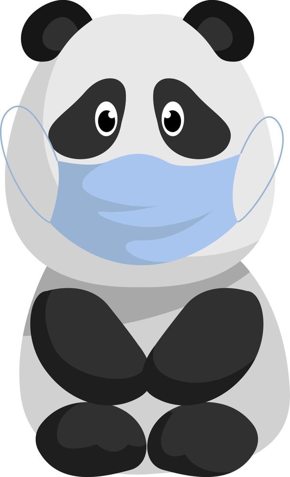 panda con medico maschera, illustrazione, vettore su bianca sfondo