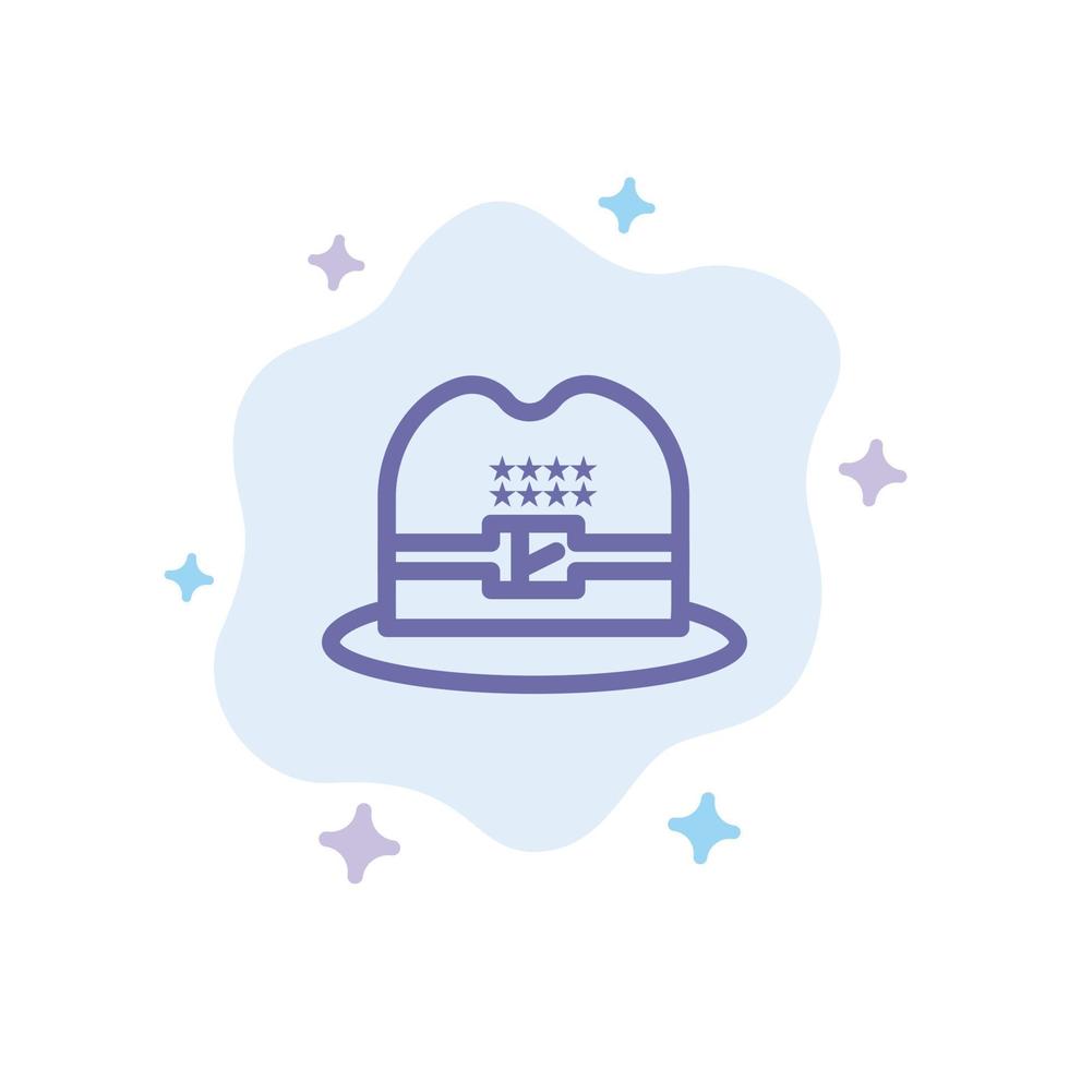 cappello berretto americano blu icona su astratto nube sfondo vettore