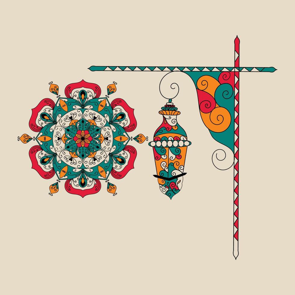 colorato mandala sfondo con bellissimo design decorativo e orientale modello vettore